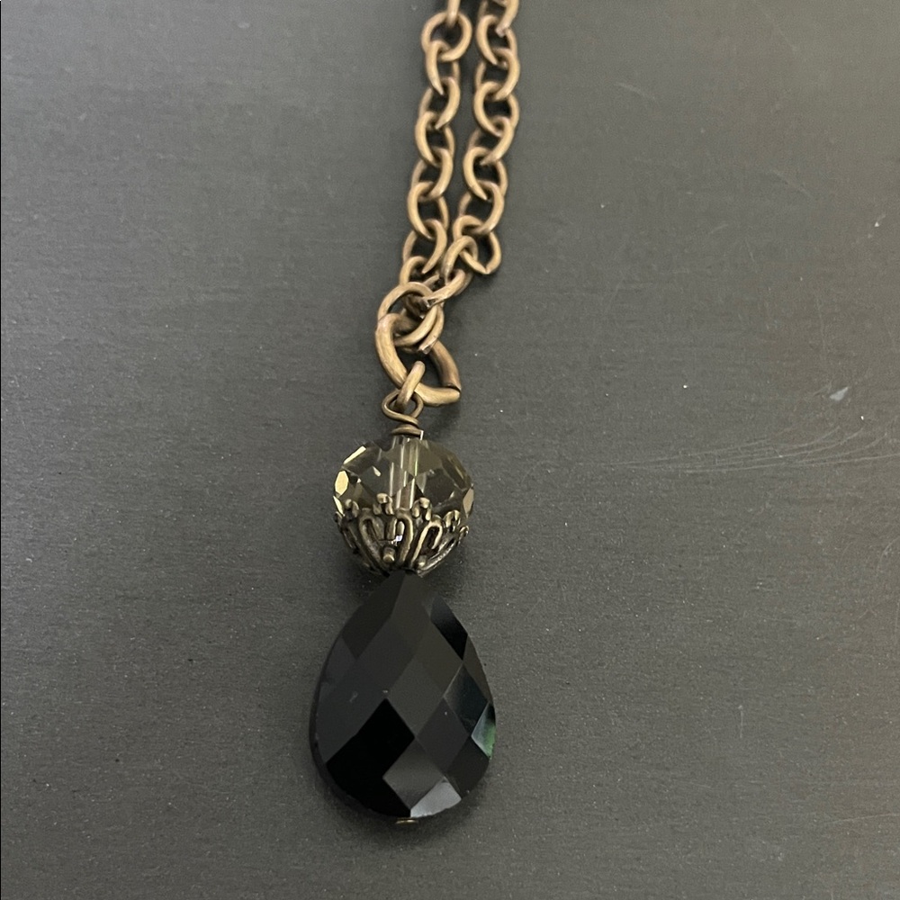 Elegant Black and Antique gold Necklace